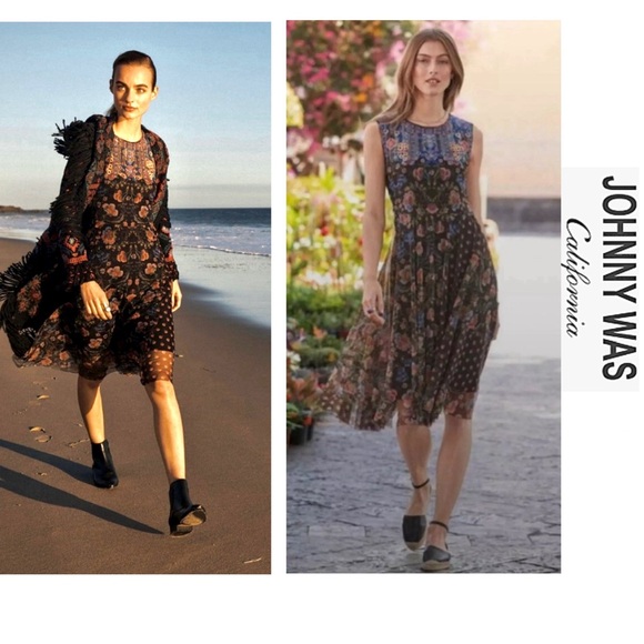 NWT Gorgeous Hard To Find!! Johnny Was Ethereal Embroidered Mier Mesh Dress Sz L - Picture 15 of 15